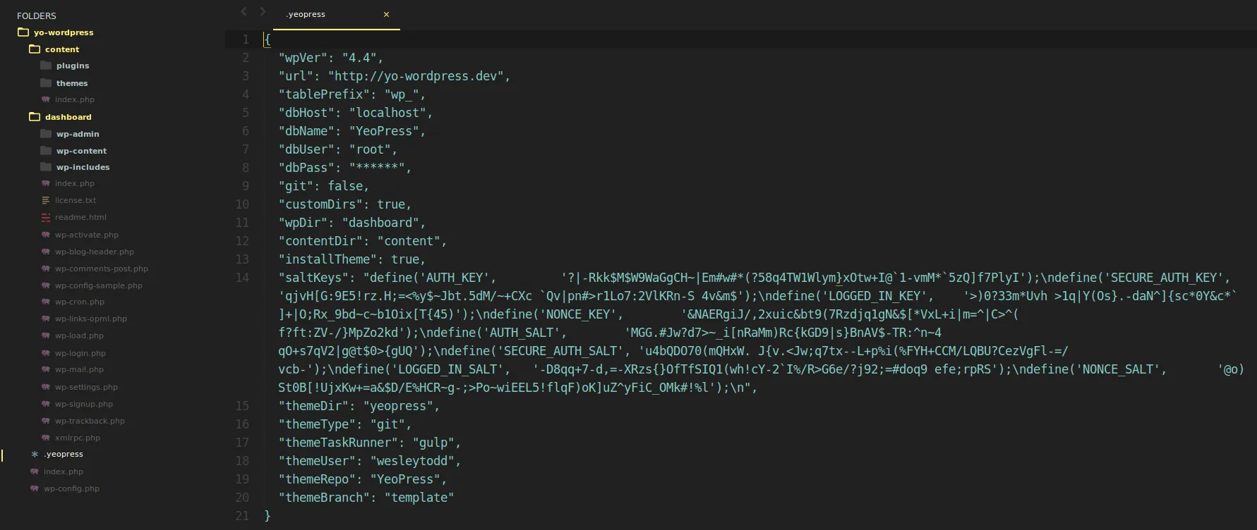Generator files and yopress file